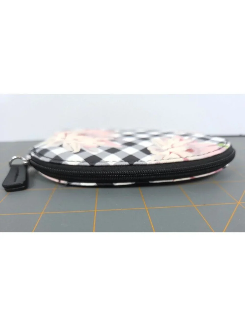 Tahari 3-Piece Travel Trio Cosmetic Case Set Gingham & Floral Print Clear Bag